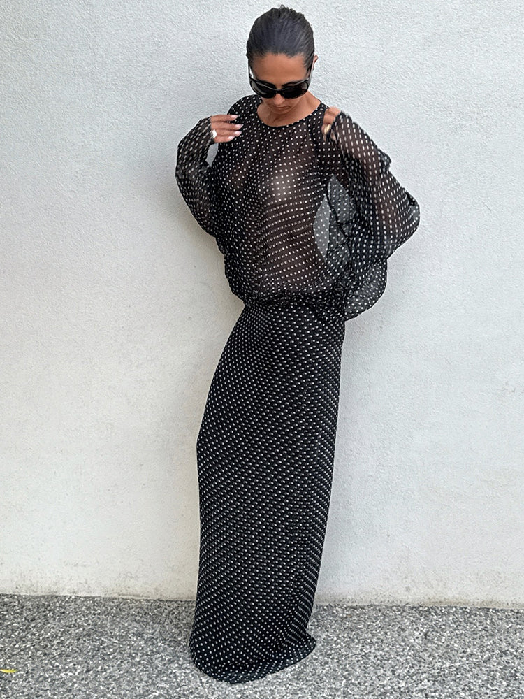 JASMINE BALCK SEQUINS MAXI DRESS