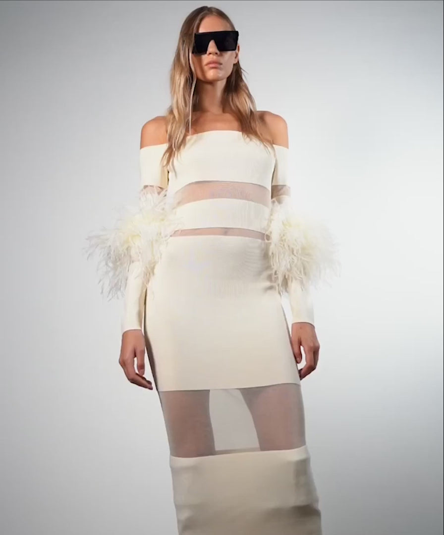 POLITAO WHITE MIDI DRESS