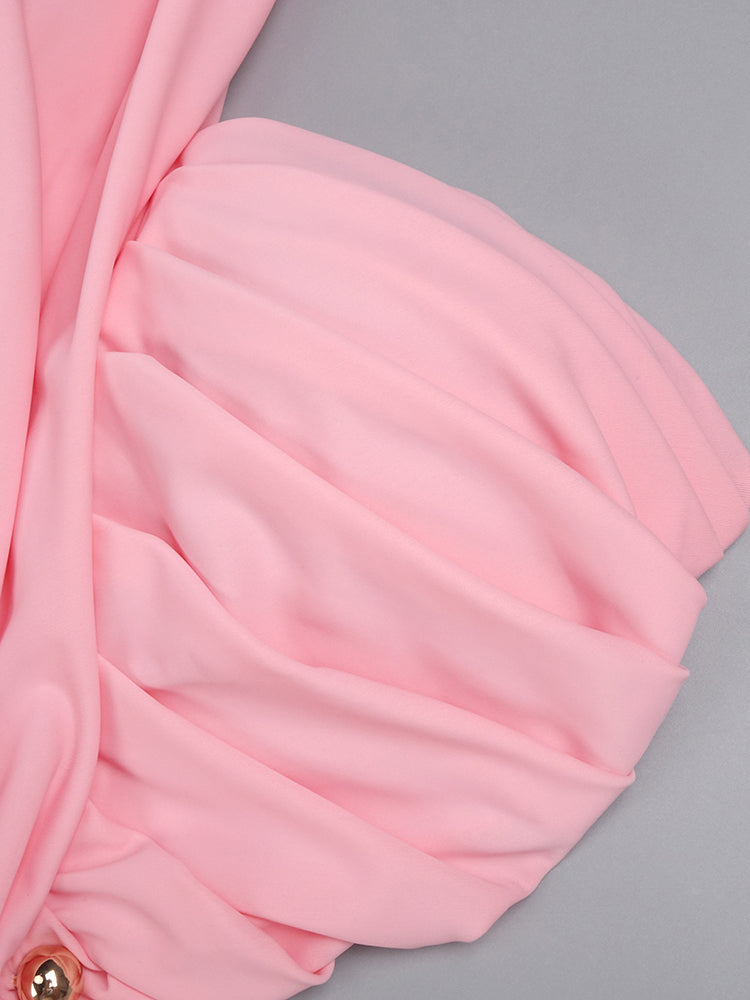 CHLOE PINK ONE-SHOULDER MAXI DRESS