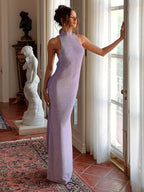 NICOLE LAVENDER OPEN-BACK MAXI DRESS