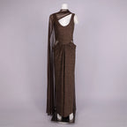 NOEMI BROWN SEQUIN EVENING MAXI DRESS