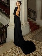 BONNIE BLACK BACKLESS MAXI DRESS