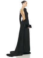 BONNIE BLACK BACKLESS MAXI DRESS
