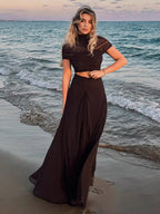 KYLIE BROWN HOLLOW OUT MAXI DRESS