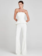 EMILY WHITE STRAPLESS TOP & PANTS SET