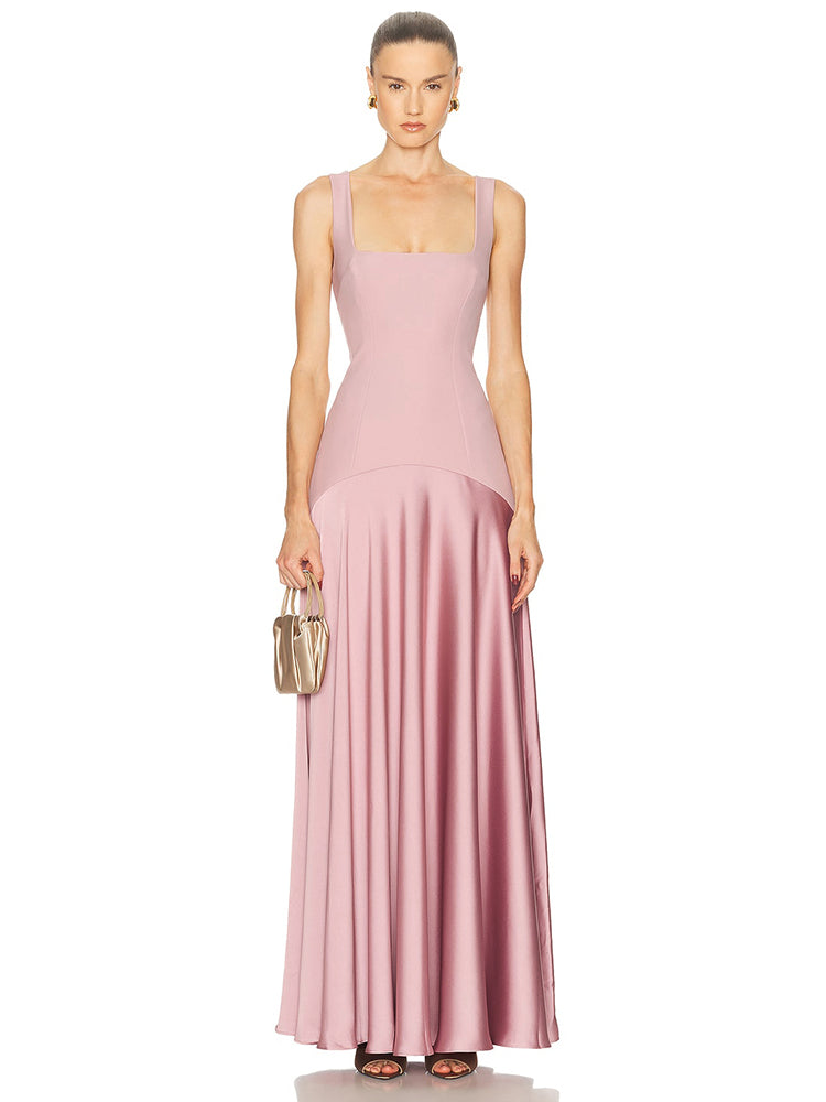 LILI ELEGANT PINK MAXI DRESS FOR WOMEN