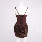 DANA CORSET RUCHED SLING MINI DRESS