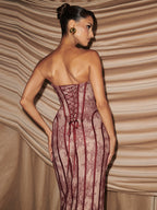 NORA BLACK LACE CORSET MAXI DRESS