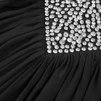 VINNA BLACK HIGH NECK CRYSTAL MAXI DRESS