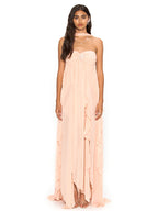 TATYANA HALTER BACKLESS MAXI DRESS