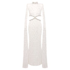 STELLA WHITE LACE EVENING MAXI DRESS