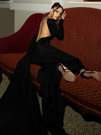 BONNIE BLACK BACKLESS MAXI DRESS