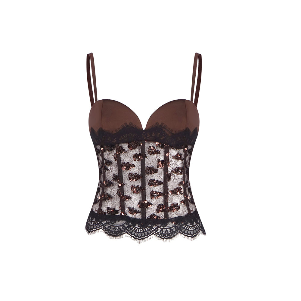 EUNICE VINTAGE LACE CORSET TOP