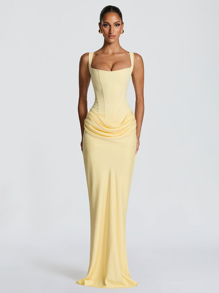 ANASTASIA ELEGANT BLUE BODYCON MAXI DRESS