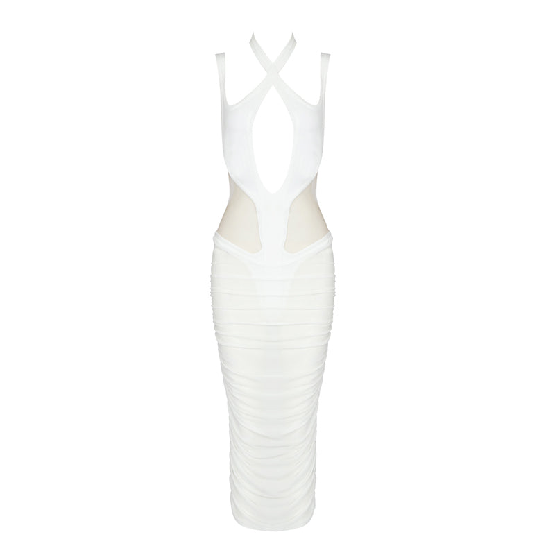 RIGA WHITE MIDI DRESS