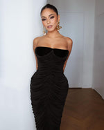 Charger l&#39;image dans la galerie, GILL BLACK LONG DRESS

