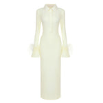 Carregar imagem no visualizador da galeria, GRACE BEIGE LONG DRESS
