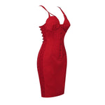 Charger l&#39;image dans la galerie, LAOLAISE RED KNEE LENGTH DRESS
