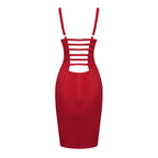 LAOLAISE RED KNEE LENGTH DRESS