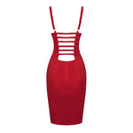Charger l&#39;image dans la galerie, LAOLAISE RED KNEE LENGTH DRESS
