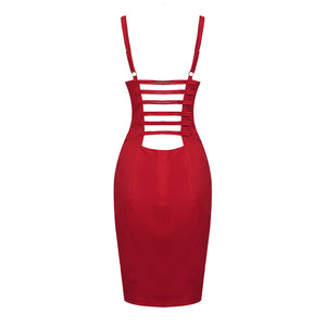 LAOLAISE RED KNEE LENGTH DRESS