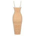 QUAAN BEIGE KNEE LENGTH DRESS