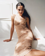 Charger l&#39;image dans la galerie, QUAAN BEIGE KNEE LENGTH DRESS
